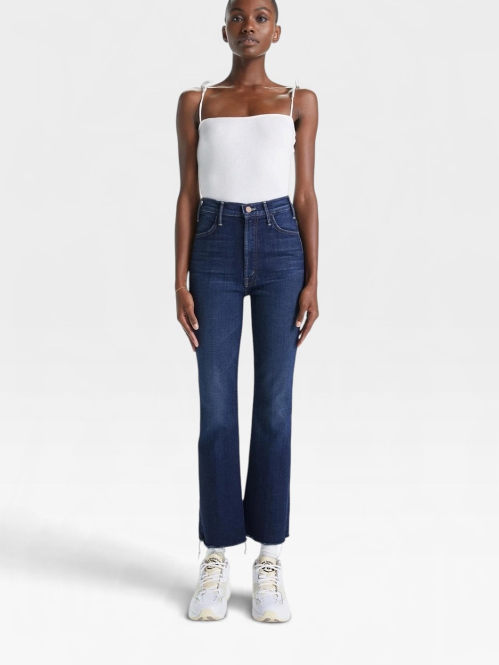 MOTHER The Hustler Ankle Fray Jeans in Bombay Lost and Found